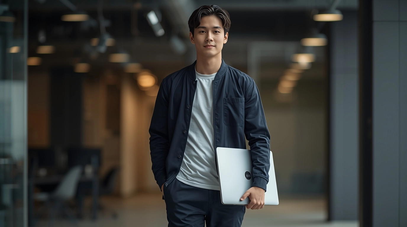 穿著Workleisure工裝風格制服的上班族