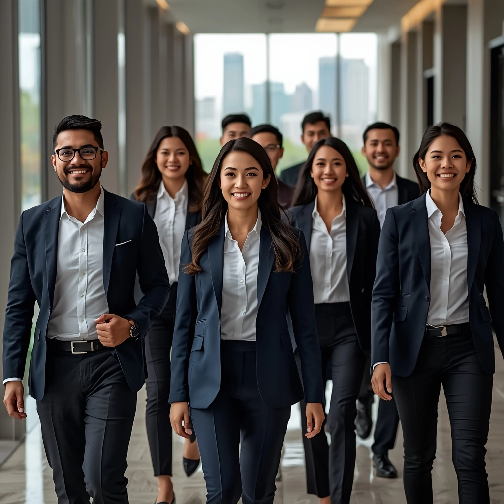 台中企業穿著高質感團體制服展現競爭力的專業團隊