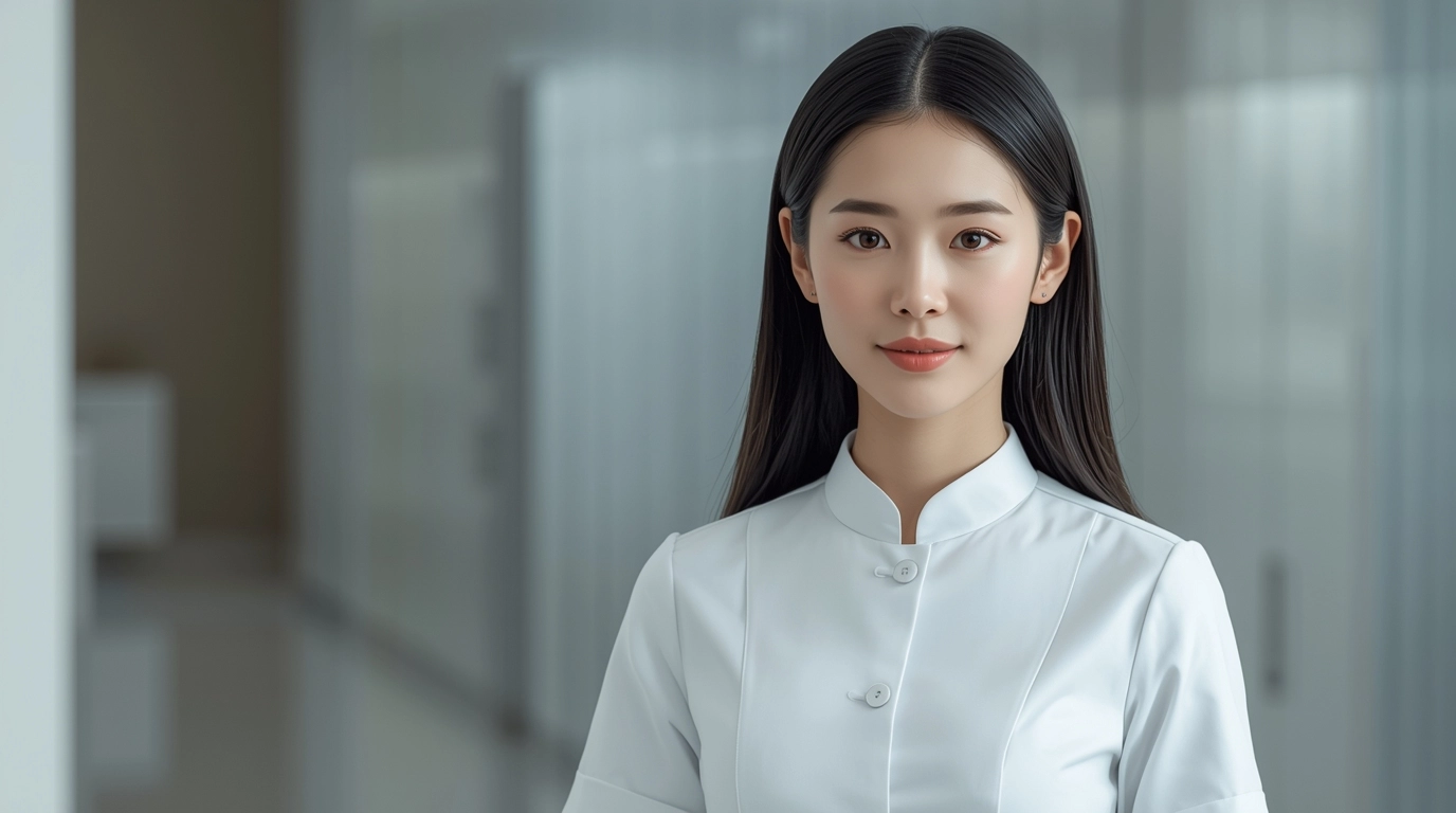 女裝團體制服、白色洋裝、醫美診所、專業形象