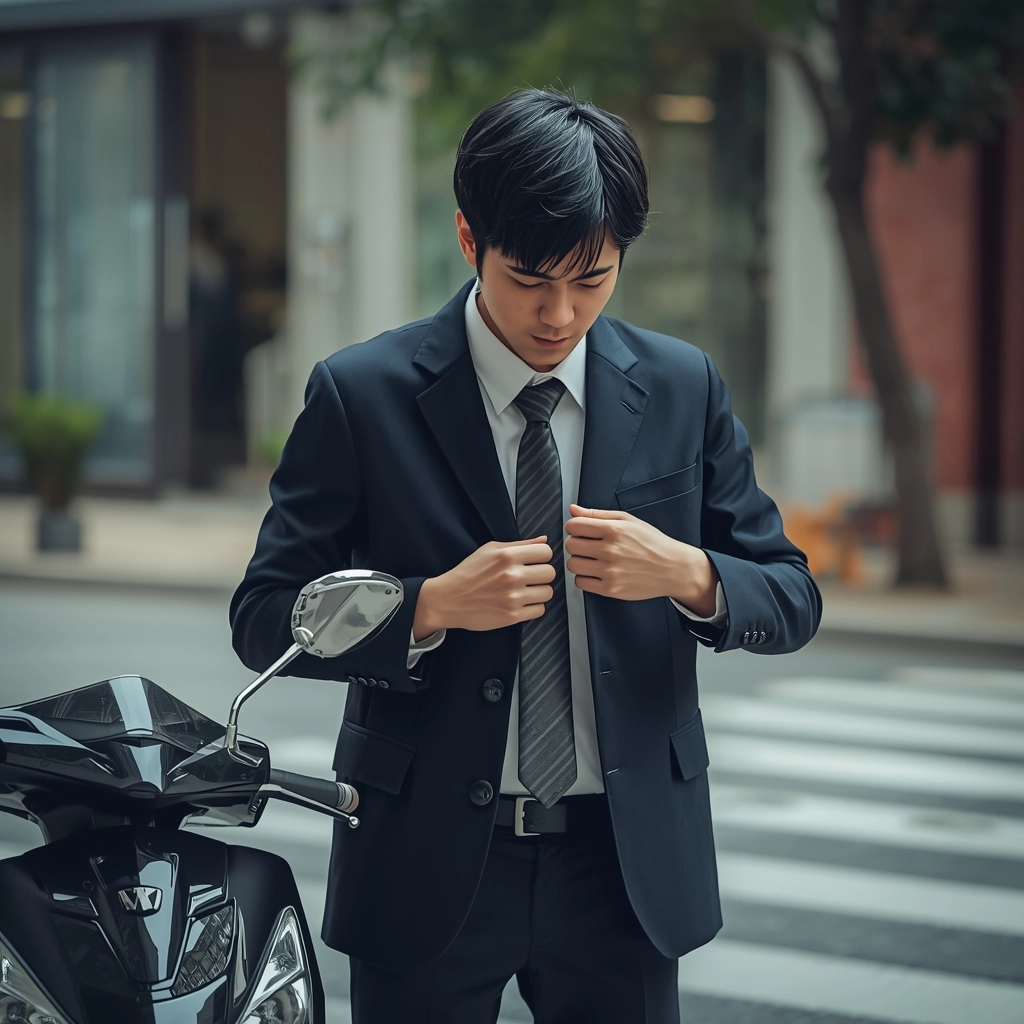 台灣外勤業務騎機車遇到制服拉鍊卡住的痛點