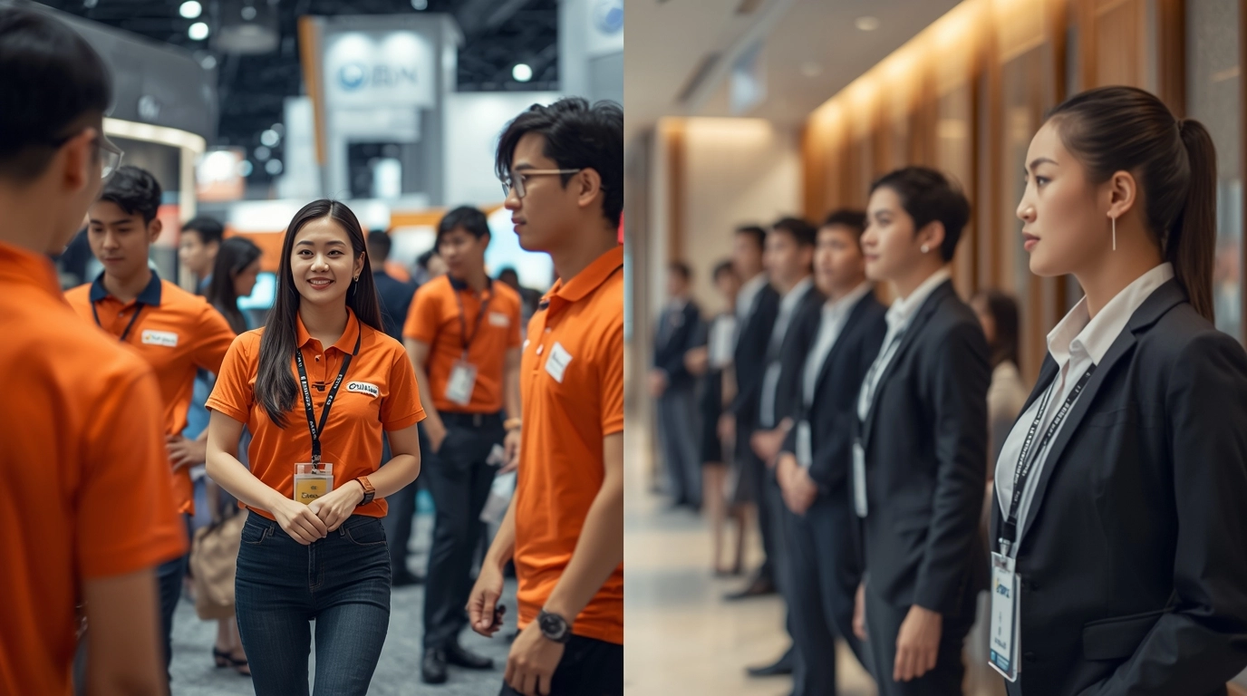 團體制服與公司制服差異對照圖|款式與套裝情境比較|源洋