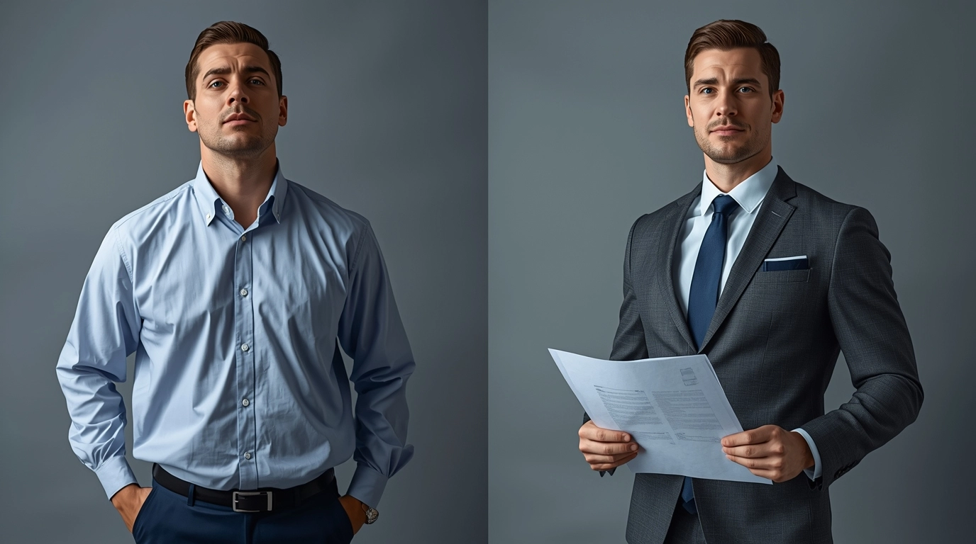 專業與廉價制服的形象對比