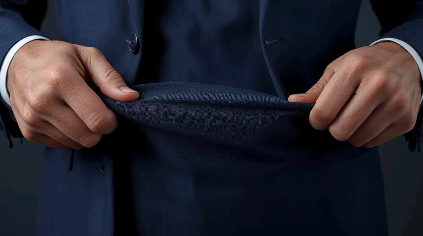 彈性西裝布料拉扯測試特寫