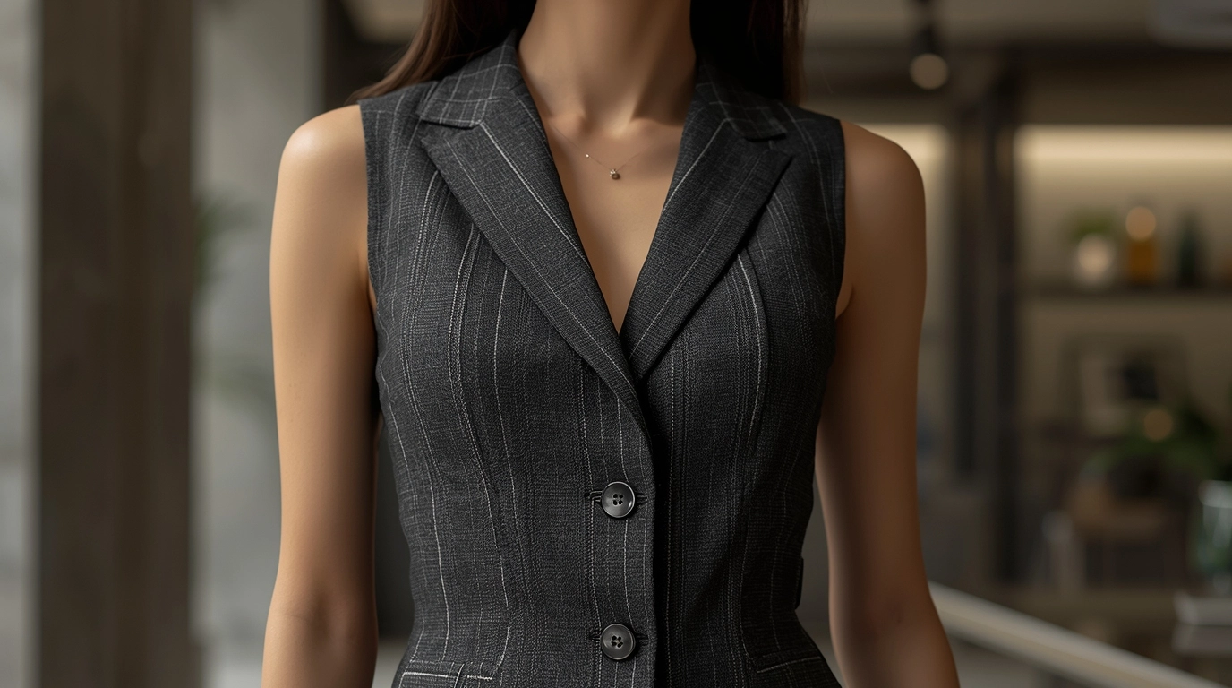 不同顏色的西裝背心布料質感