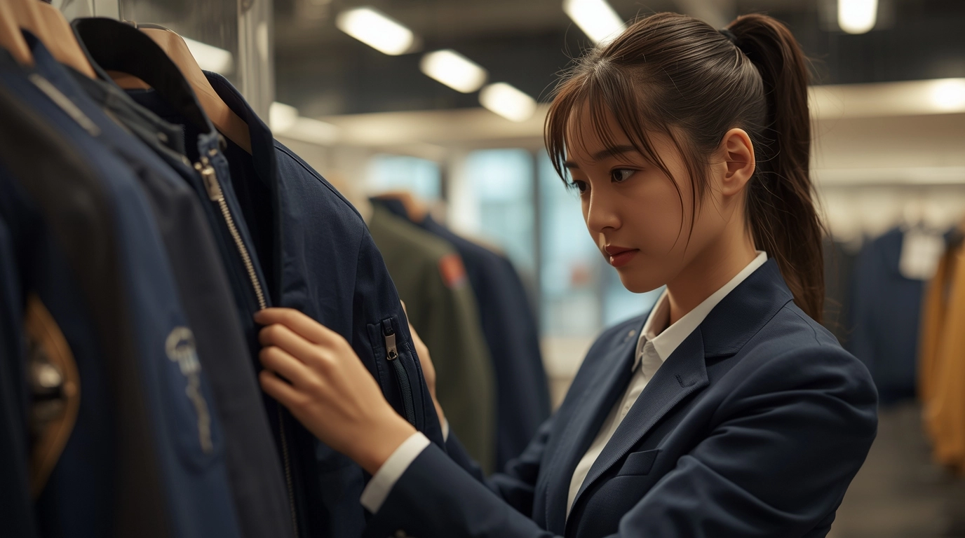 檢查外套材質與拉鍊