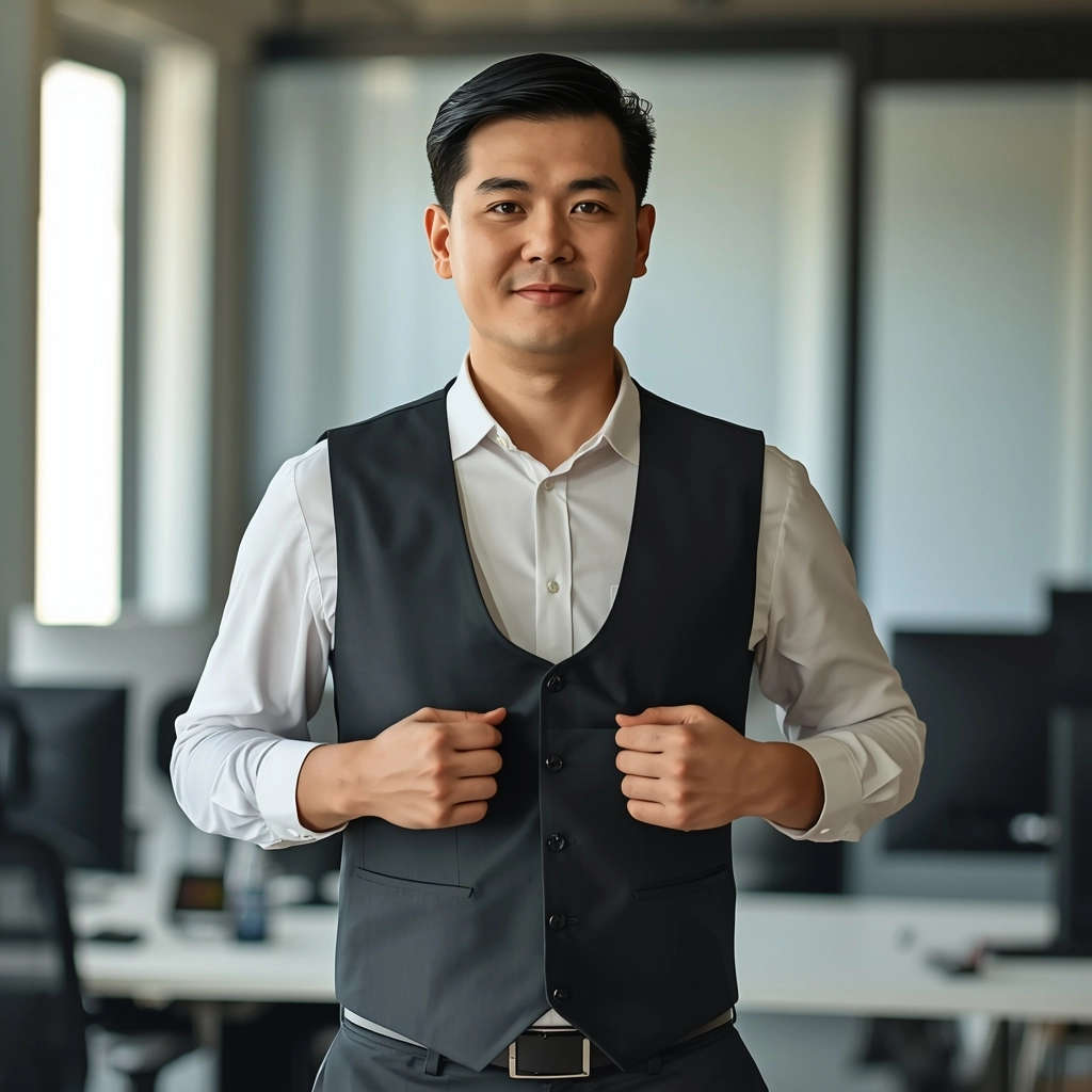 員工在冷氣房靈活穿搭制服背心