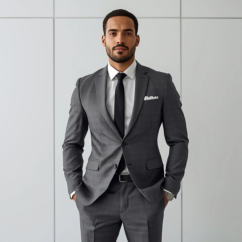 穿著修身制服展現職場自信的員工