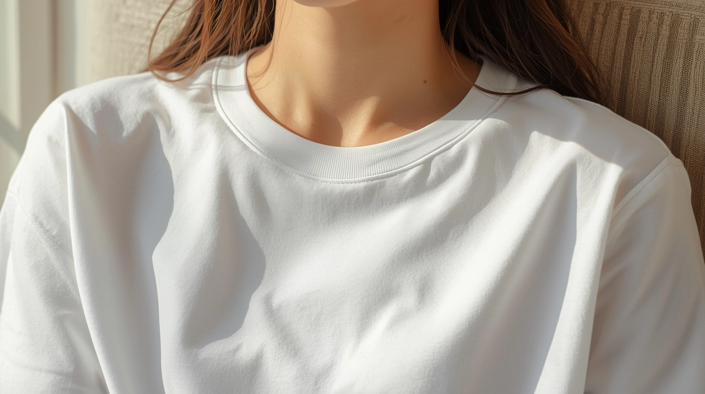 純棉白色T恤質感
