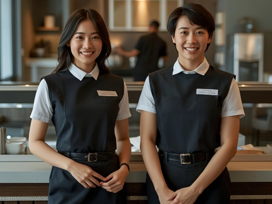 具備彈性設計與合身剪裁的餐飲業員工制服