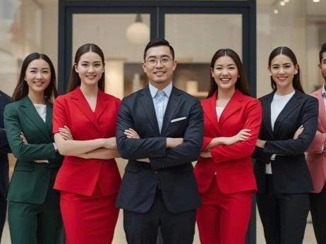 制服顏色搭配展現品牌識別的專業團隊形象