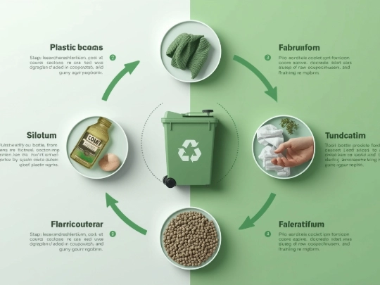 制服循環經濟全回收流程3D示意圖