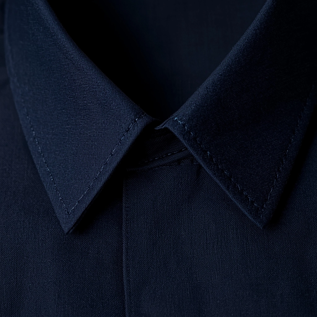 經典海軍藍制服異材質拼接