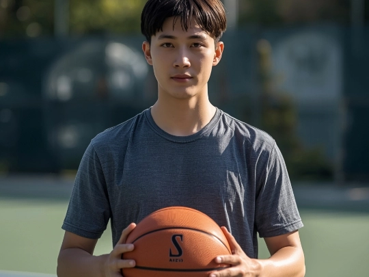 穿著棉感排汗紗班服打球的男大生