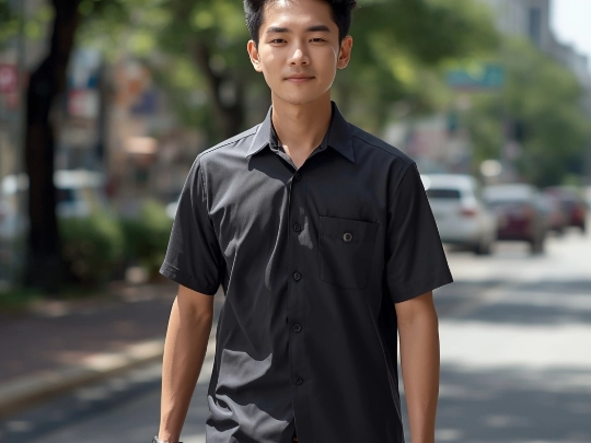 穿著透氣排汗合身制服的業務員