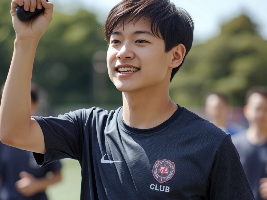 穿著棉感排汗紗營隊服的年輕人